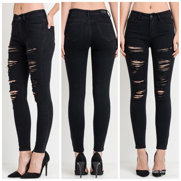 ❤️LAST 1! ⚡️Stretchy High Waist Distressed Jeans! - Picture 5 of 8